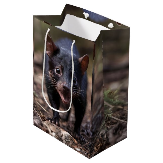Wild Beginnings: The Young Tasmanian Devil Medium Gift Bag (Front Angled)