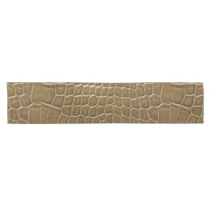 wild beige brown alligator crocodile  leather short table runner