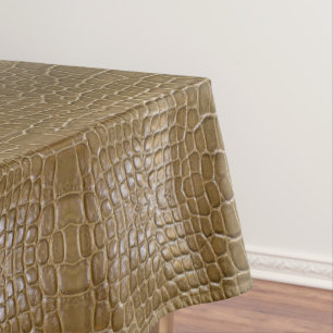 wild beige brown alligator crocodile  leather tablecloth