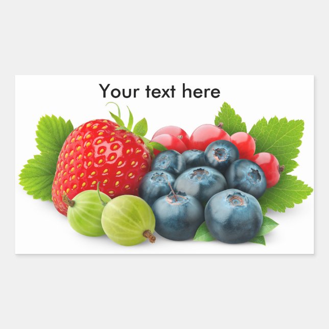 Wild berries rectangular sticker (Front)