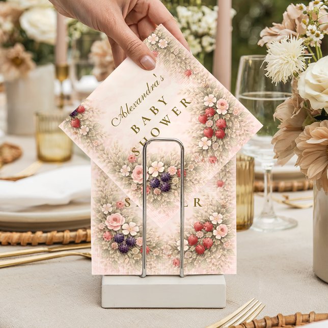 Wild Berry Garden Baby Shower Napkin (Creator Uploaded)