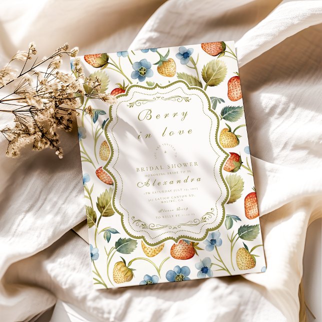 Wild Berry Romance Bridal Shower Invitation (Creator Uploaded)