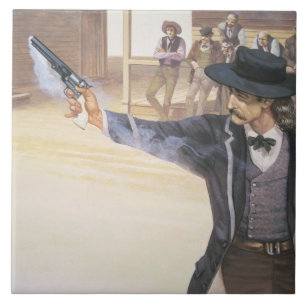 'Wild Bill' Hickok (1837-76) demonstrates his mark Ceramic Tile