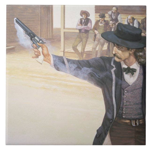 'Wild Bill' Hickok (1837-76) demonstrates his mark Ceramic Tile (Front)