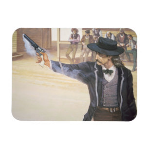 'Wild Bill' Hickok (1837-76) demonstrates his mark Magnet