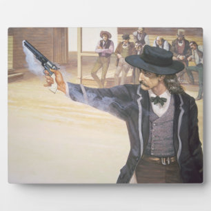 'Wild Bill' Hickok (1837-76) demonstrates his mark Plaque