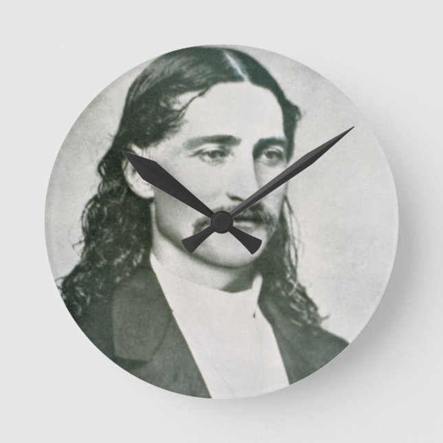 'Wild Bill' Hickok (b/w photo) Round Clock (Front)