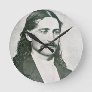 'Wild Bill' Hickok (b/w photo) Round Clock