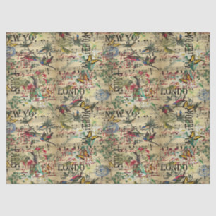 Wild Bird Song Vintage Ephemera Tissue Paper