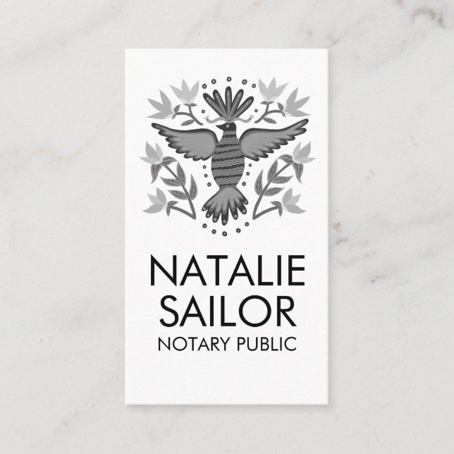 Wild Bird Unique Modern Logo Notary Public Legal Business Card (Front)