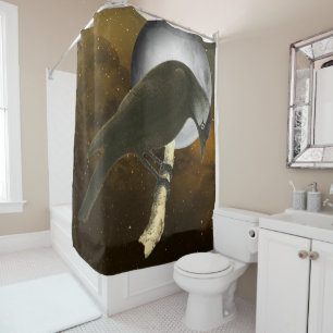 Wild Birds Art - Moon Raven  Shower Curtain