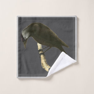 Wild Birds Art - The Raven Wash Cloth