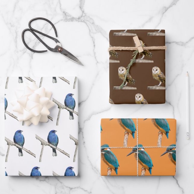 Wild Birds Wrapping Paper Sheet (Front)