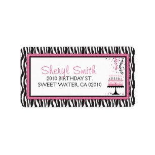 Wild Birthday Cake HP Address Label