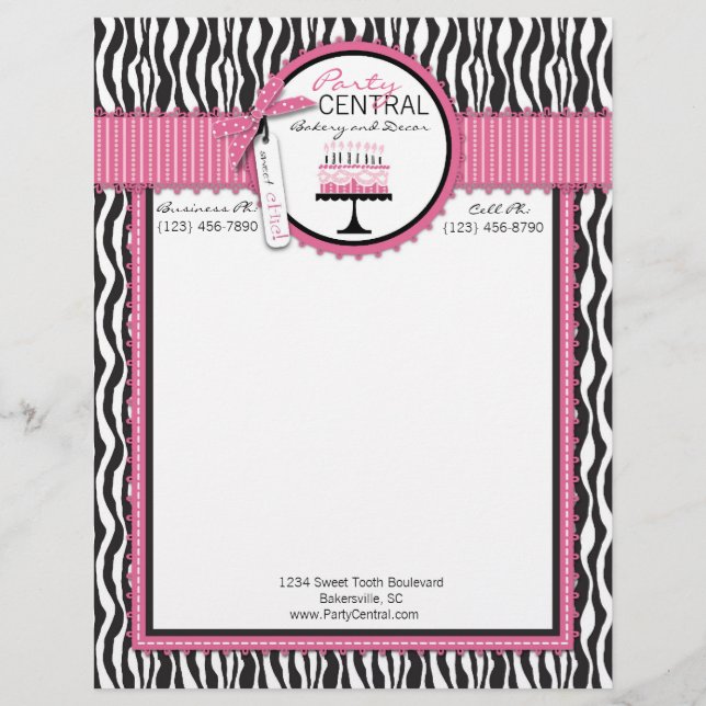 Wild Birthday Cake HP Letterhead (Front)