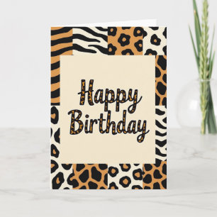 Wild Birthday Feline Print Card