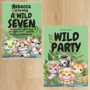 Wild Birthday Party 2-Sided Invitations