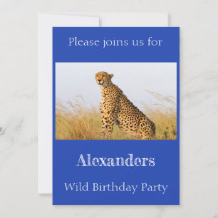 Wild Birthday Party Cheetah personalised Invitation