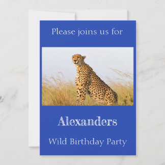 Wild Birthday Party Cheetah personalised Invitation