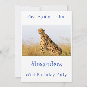 Wild Birthday Party Cheetah personalised Invitation