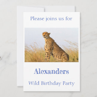 Wild Birthday Party Cheetah personalised Invitation