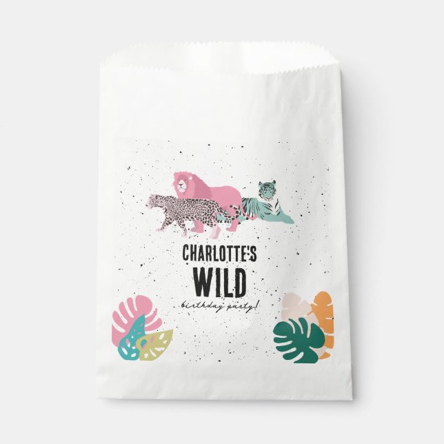 Wild Birthday Party Jungle Animals Kids Birthday Favour Bag (Front)