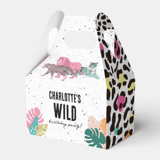 Wild Birthday Party Jungle Animals Kids Birthday Favour Box (Front Side)