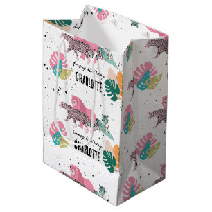 Wild Birthday Party Jungle Animals Kids Birthday Medium Gift Bag