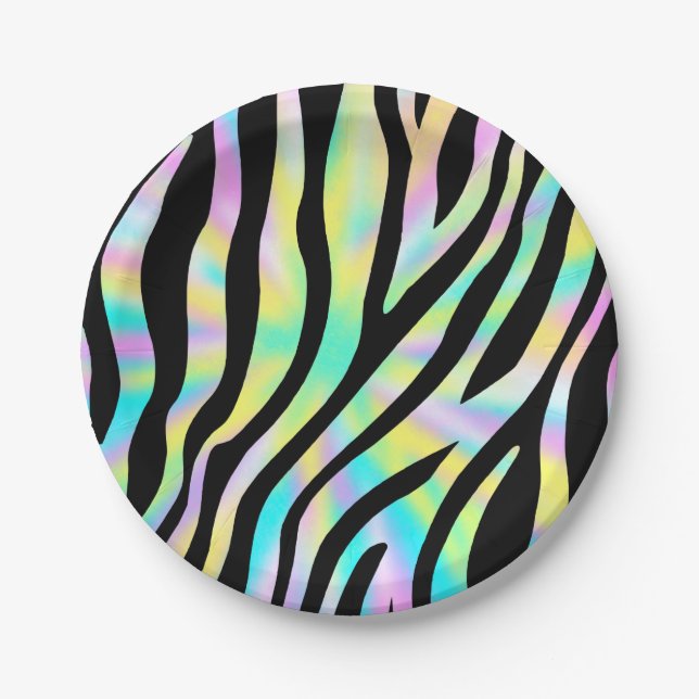 Wild Birthday party Zebra Birthday Paper Plates (Front)