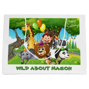 Wild Birthday Personalised Jungle theme Gift Bag