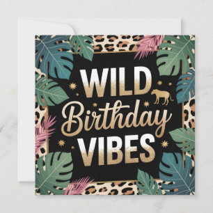 Wild Birthday Vibes Graphic: Jungle Theme Card