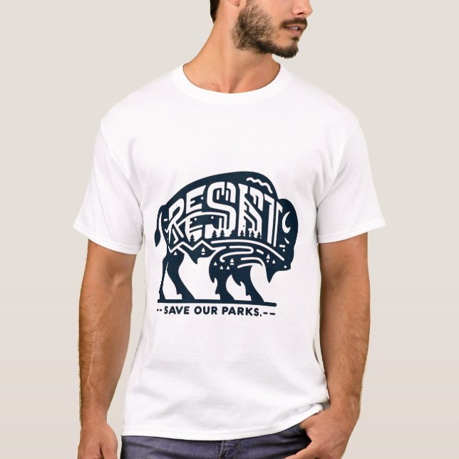 Wild Bison Protest – Save Our Parks Statement Tee (Front)
