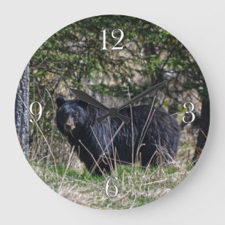 Wild Black Bear & Forest Wildlife Photo Wall Clock