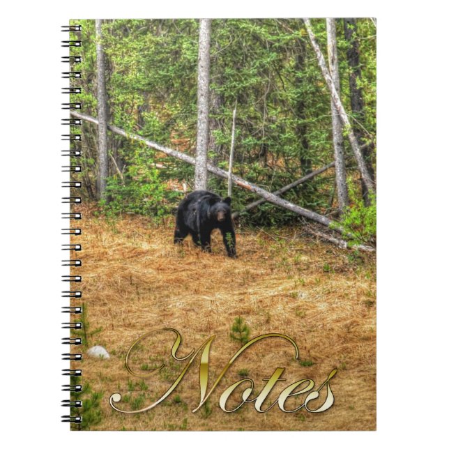 Wild Black Bear & Yukon Forest Photo Art Notebook (Front)