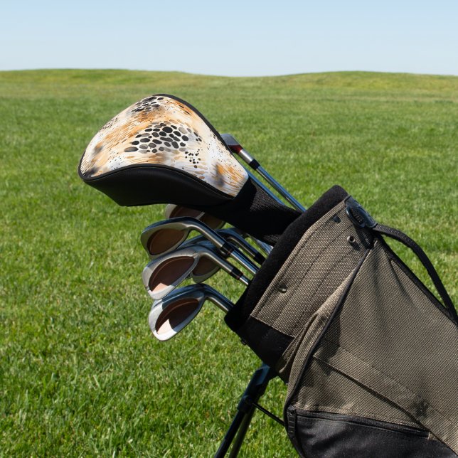 Wild Black Cream Leopard Animal   Golf Head Cover (In Situ)