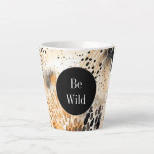 Wild Black Cream Leopard Animal   Latte Mug