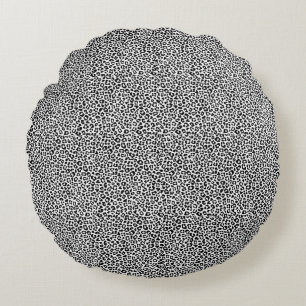 Wild black Leopard Print Accent Round Cushion