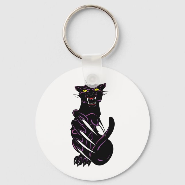 Wild Black Panther Key Ring (Front)