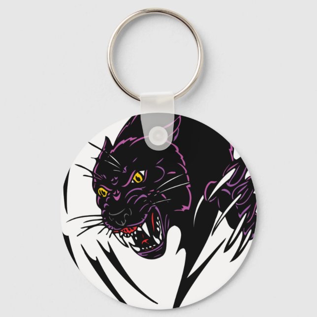 Wild Black Panther Key Ring (Front)