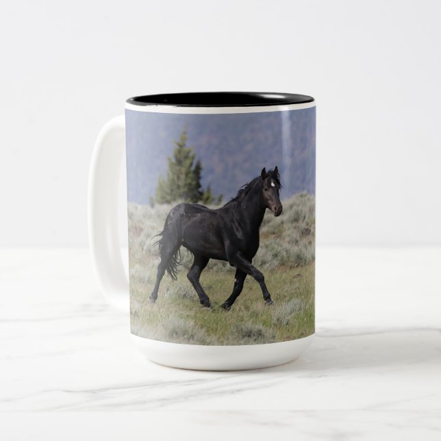 Wild Black Stallion Mug (Front Left)