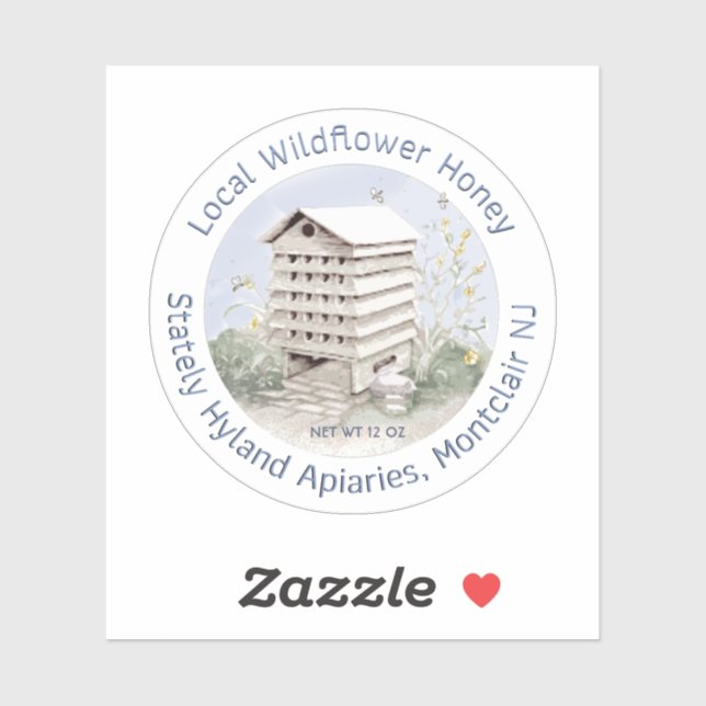 Wild Blossom Honey Waterproof Mason Jar Lid Label (Sheet)