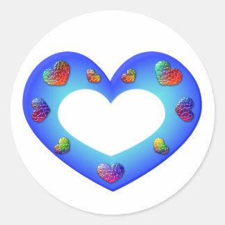 Wild Blue Heart Classic Round Sticker