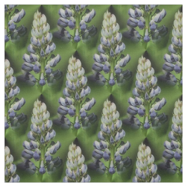 Wild Blue Lupine Flowers Nature Pattern Fabric (Swatch)