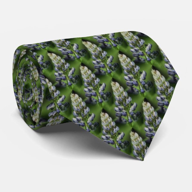 Wild Blue Lupine Flowers Nature Pattern    Tie (Rolled)