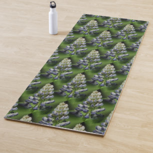 Wild Blue Lupine Flowers Nature Pattern Yoga Mat