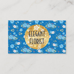 Wild Blue White Flowers Business Card