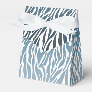 Wild Blue Zebra Print Ombre Favour Box