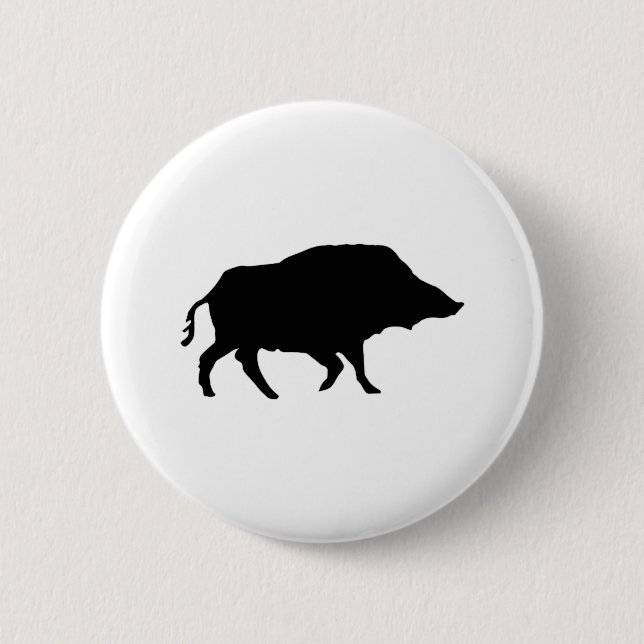 wild boar 6 cm round badge (Front)