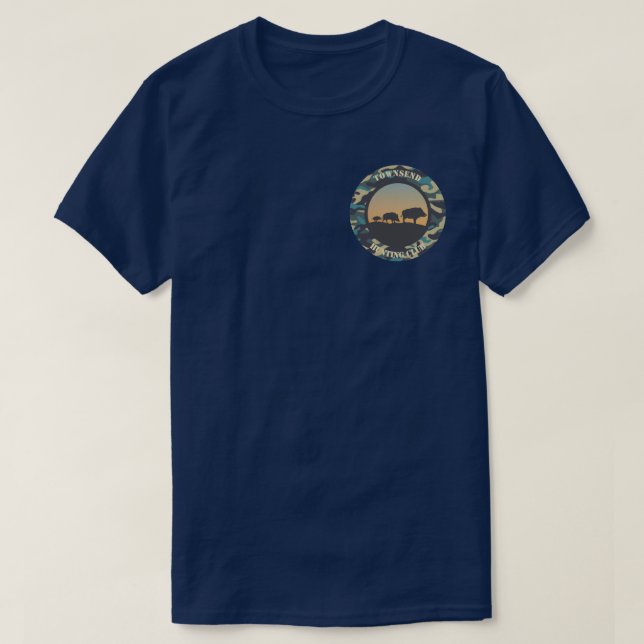 Wild Boar and Camo Round Design T-Shirt (Design Front)