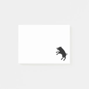 Wild Boar Black and White Silhouette Post-it Notes